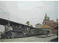 Train at platform of railroad station